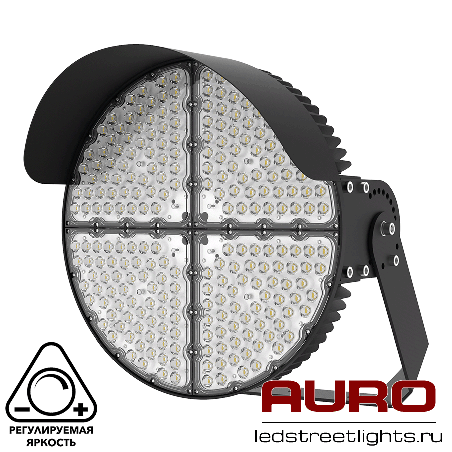 Мощный светодиодный прожектор AURO-PRO-FL-Q1-600 с встроенной функцией диммирования